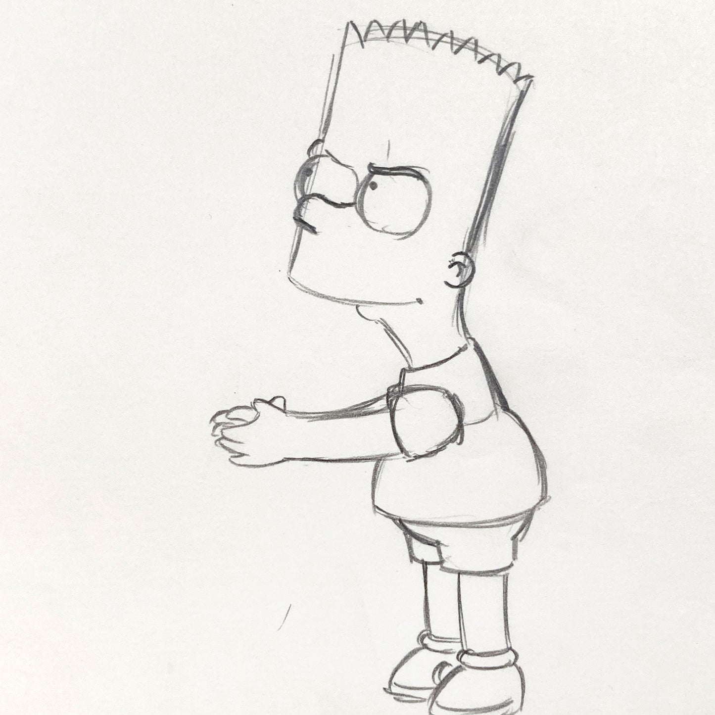 The SIMPSONS : Original Production Used Animation Drawing of Bart Simpson. For sale on FLIP Gallery