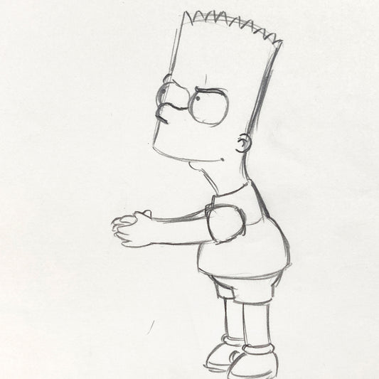 The SIMPSONS : Original Production Used Animation Drawing of Bart Simpson. For sale on FLIP Gallery