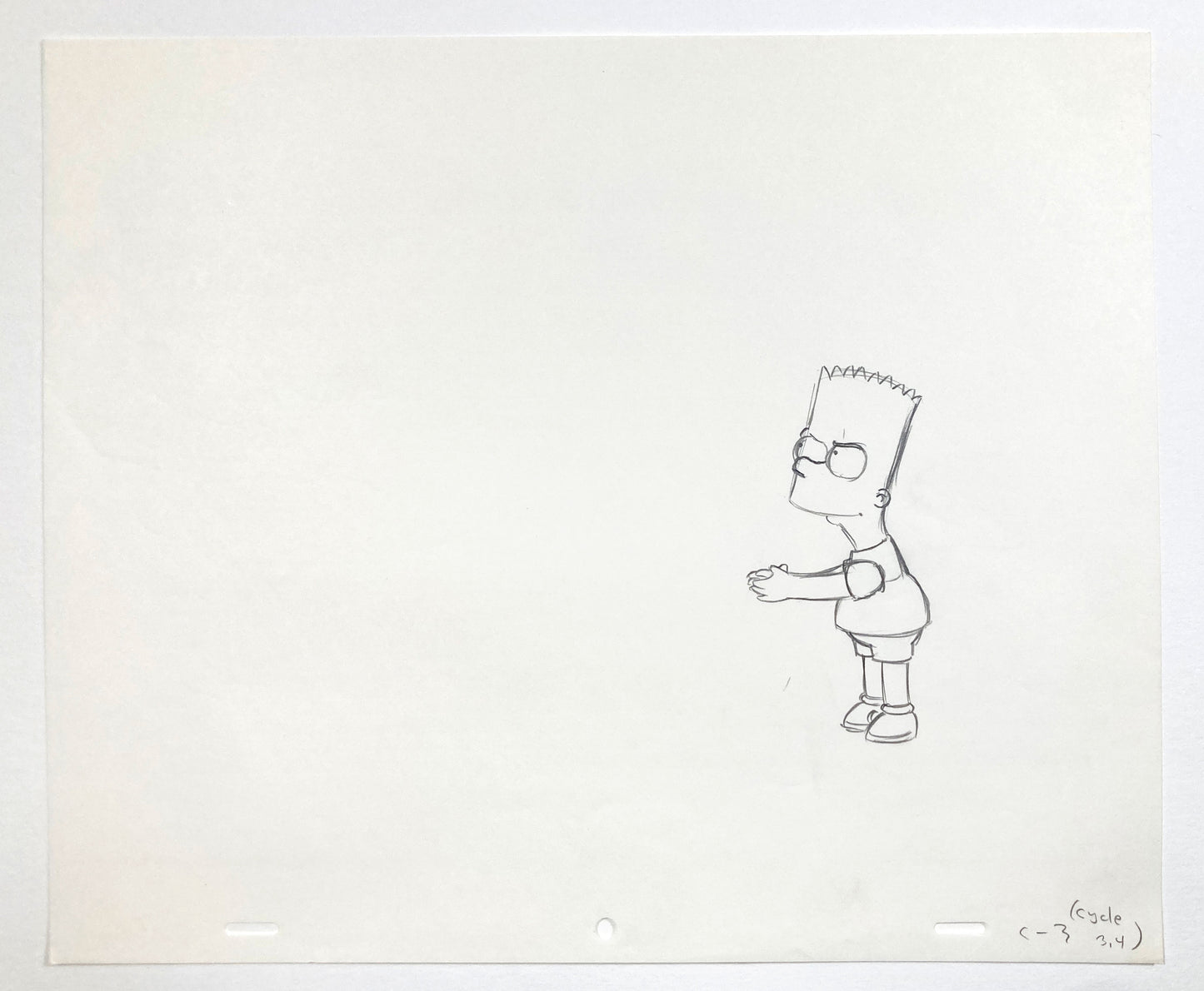 The SIMPSONS : Original Production Used Animation Drawing of Bart Simpson. For sale on FLIP Gallery