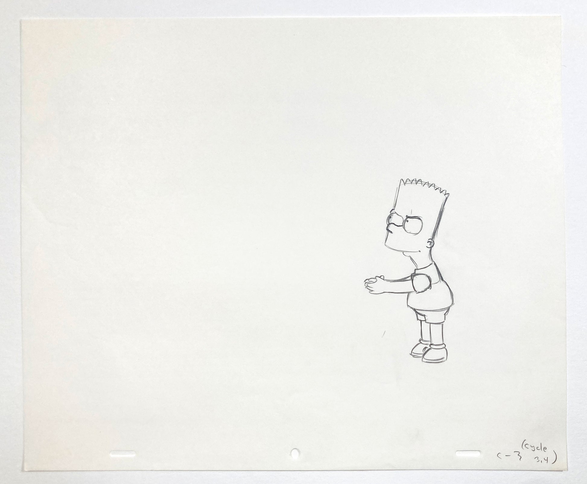 The SIMPSONS : Original Production Used Animation Drawing of Bart Simpson. For sale on FLIP Gallery