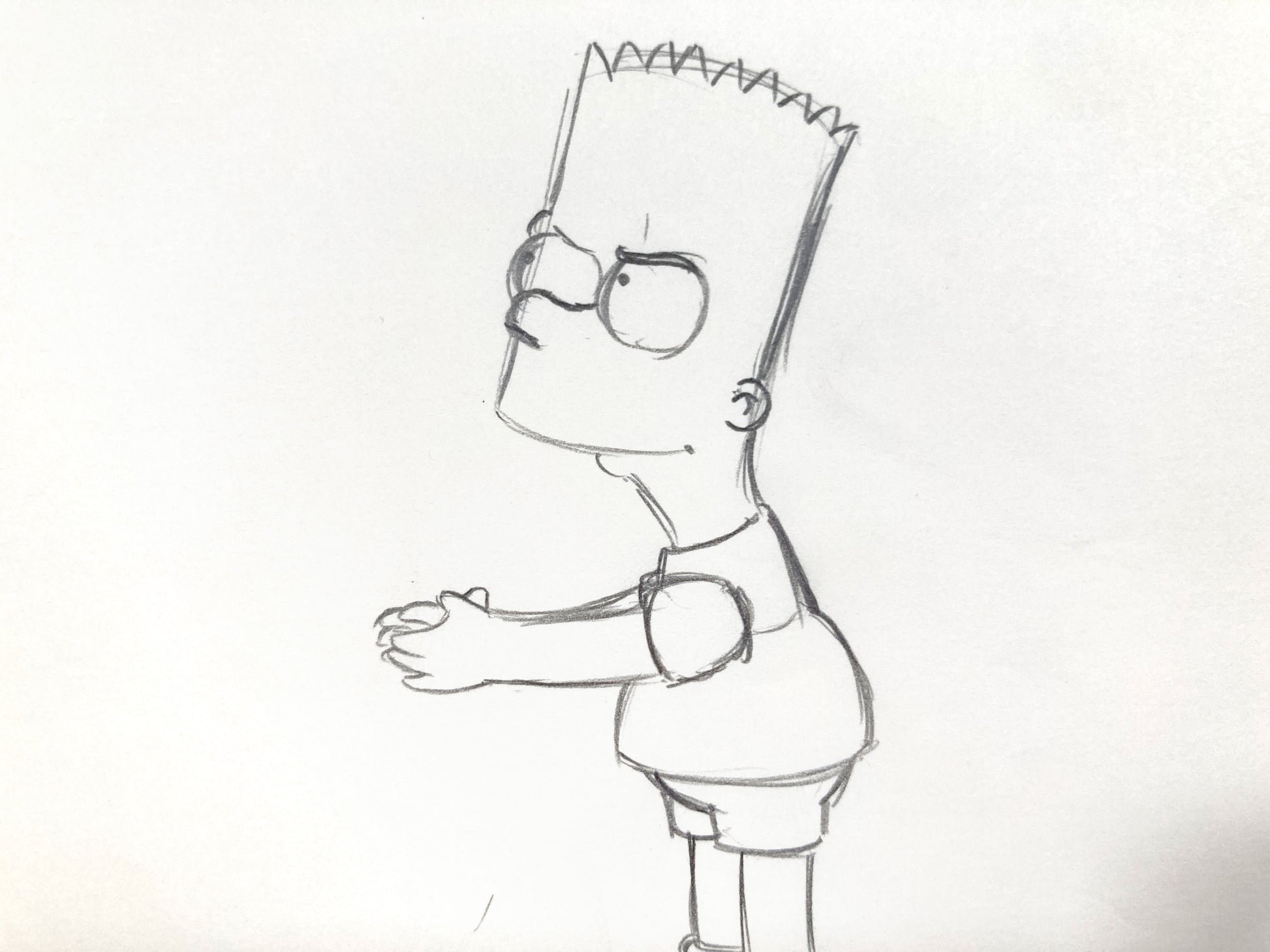 The SIMPSONS : Original Production Used Animation Drawing of Bart Simpson. For sale on FLIP Gallery
