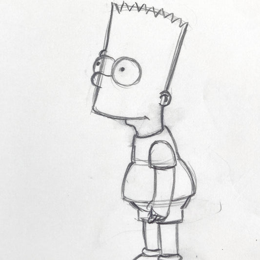 The SIMPSONS : Original Production Used Animation Drawing of Bart Simpson. For sale on FLIP Gallery
