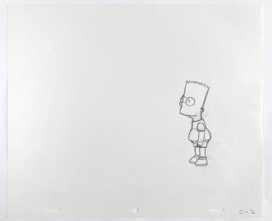 The SIMPSONS : Original Production Used Animation Drawing of Bart Simpson. For sale on FLIP Gallery