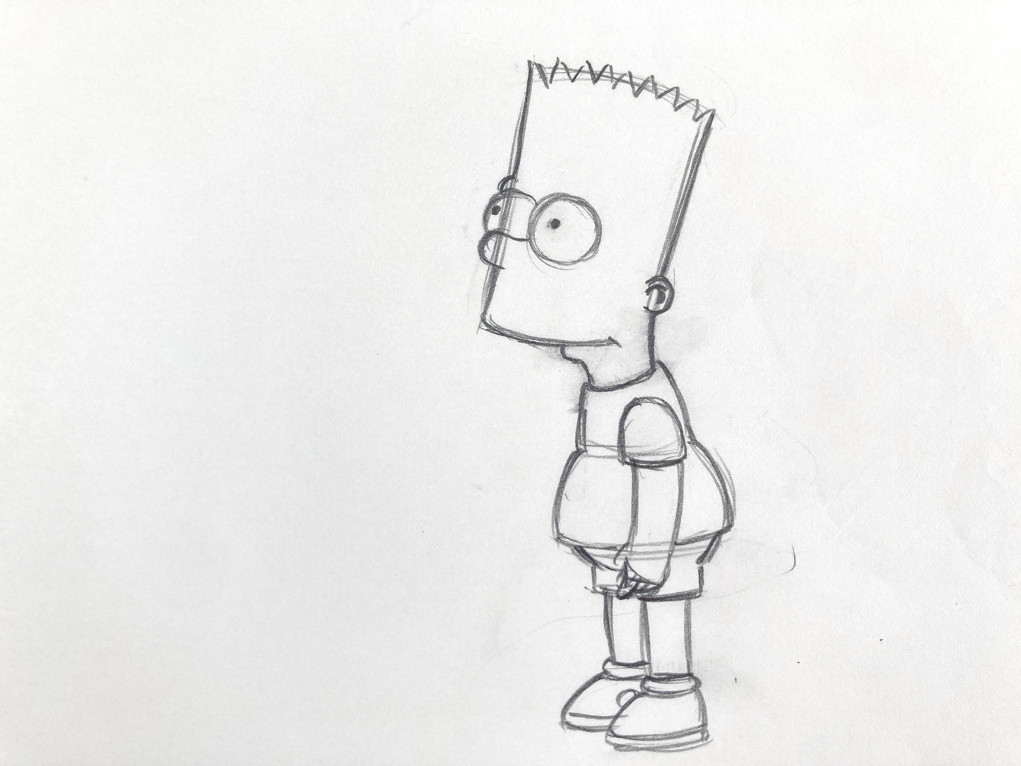 The SIMPSONS : Original Production Used Animation Drawing of Bart Simpson. For sale on FLIP Gallery