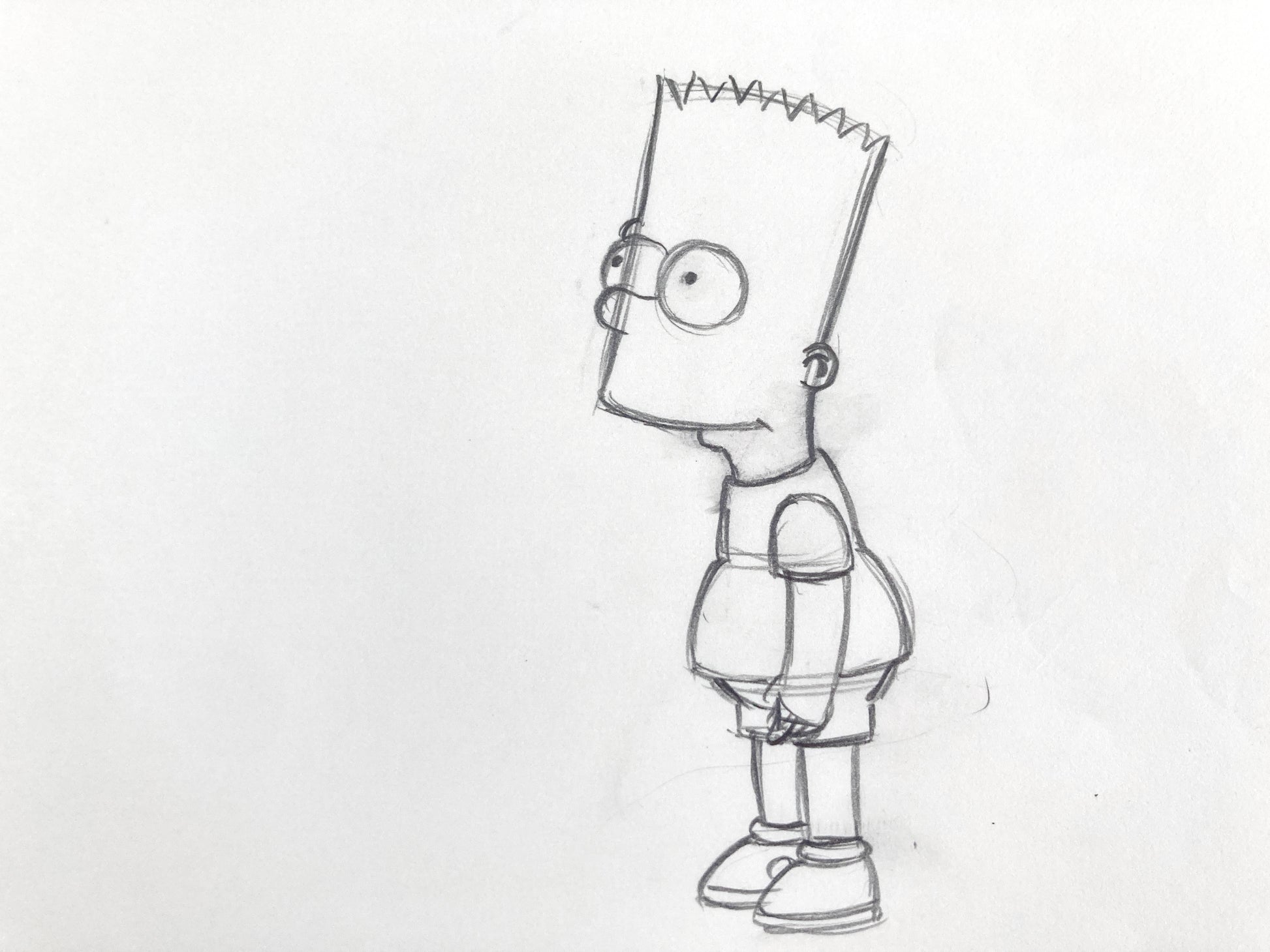 The SIMPSONS : Original Production Used Animation Drawing of Bart Simpson. For sale on FLIP Gallery