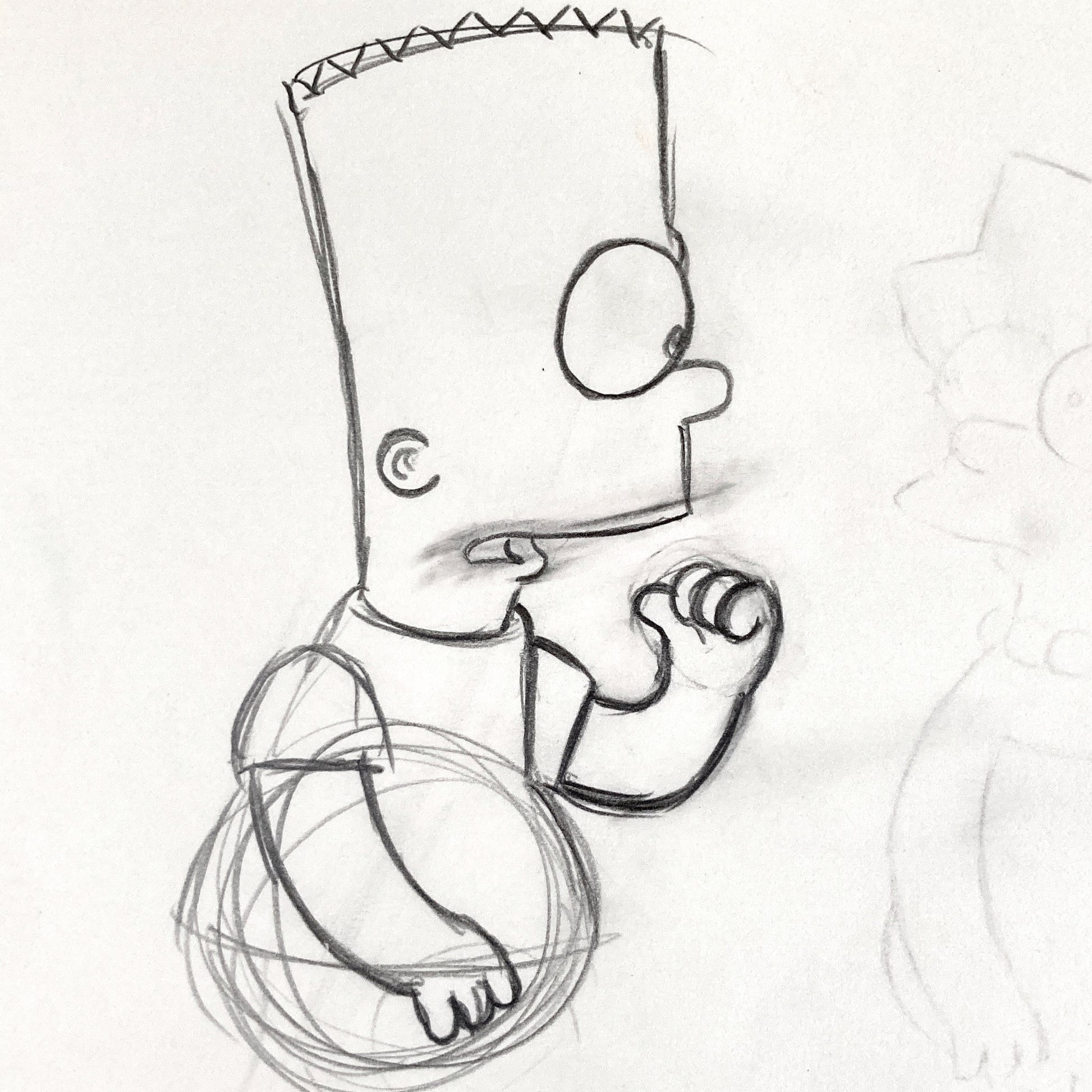 The SIMPSONS : Original Animation Drawing of Bart Simpson (Matt Groening). For sale on FLIP Gallery