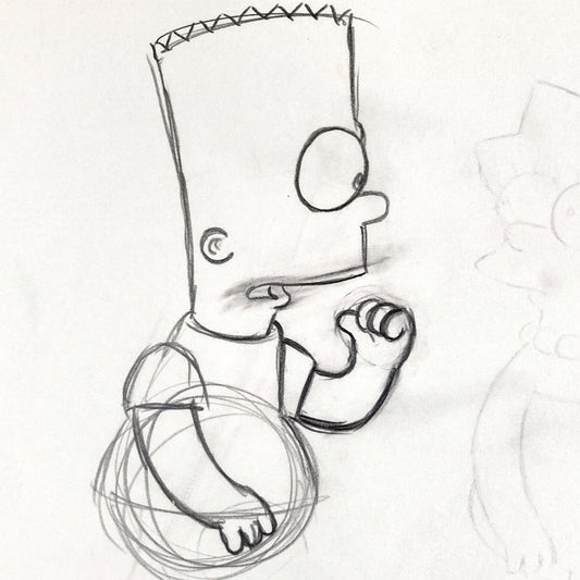 The SIMPSONS : Original Animation Drawing of Bart Simpson (Matt Groening). For sale on FLIP Gallery