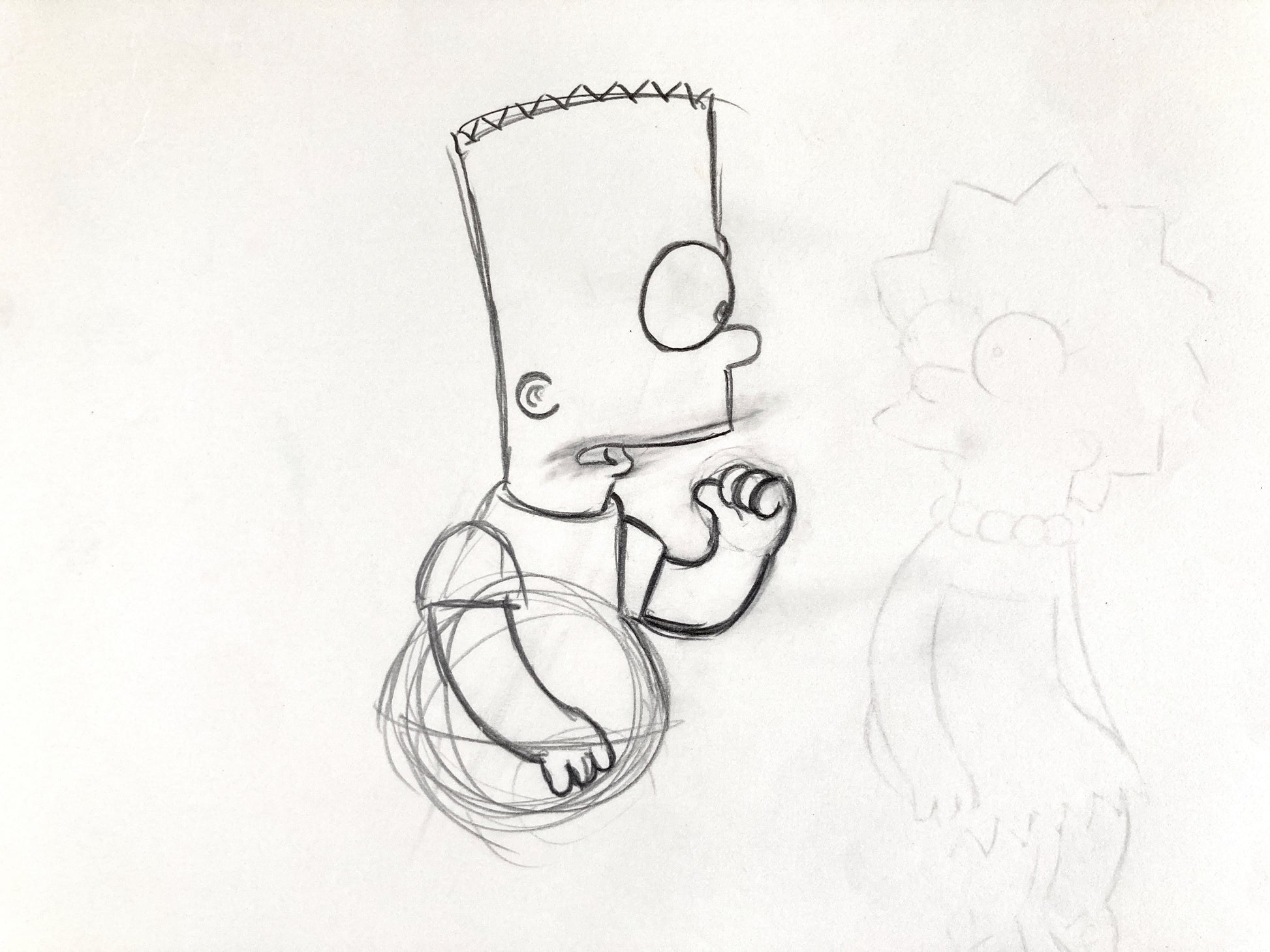 The SIMPSONS : Original Animation Drawing of Bart Simpson (Matt Groening). For sale on FLIP Gallery