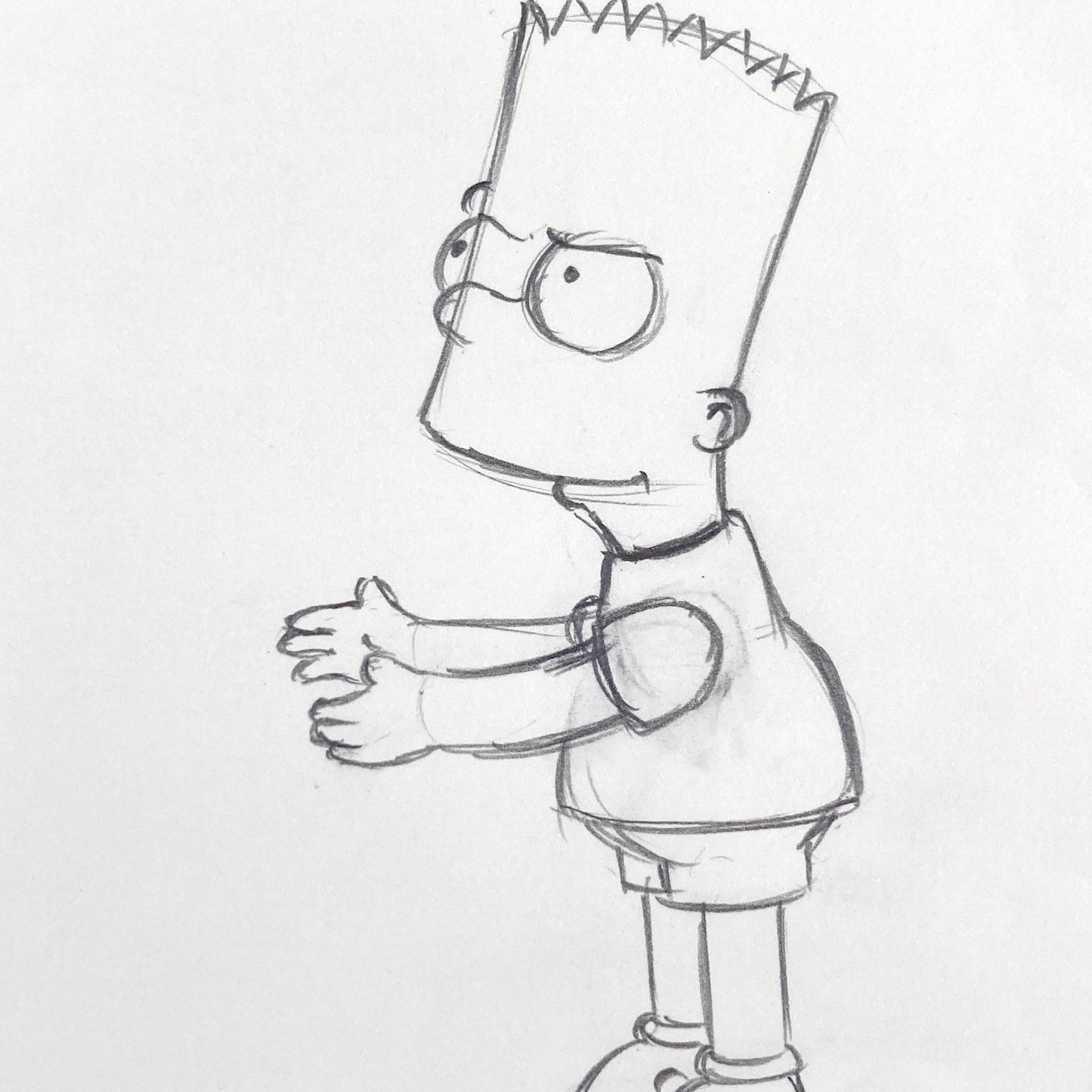The SIMPSONS : Original Production Used Animation Drawing of Bart Simpson. For sale on FLIP Gallery