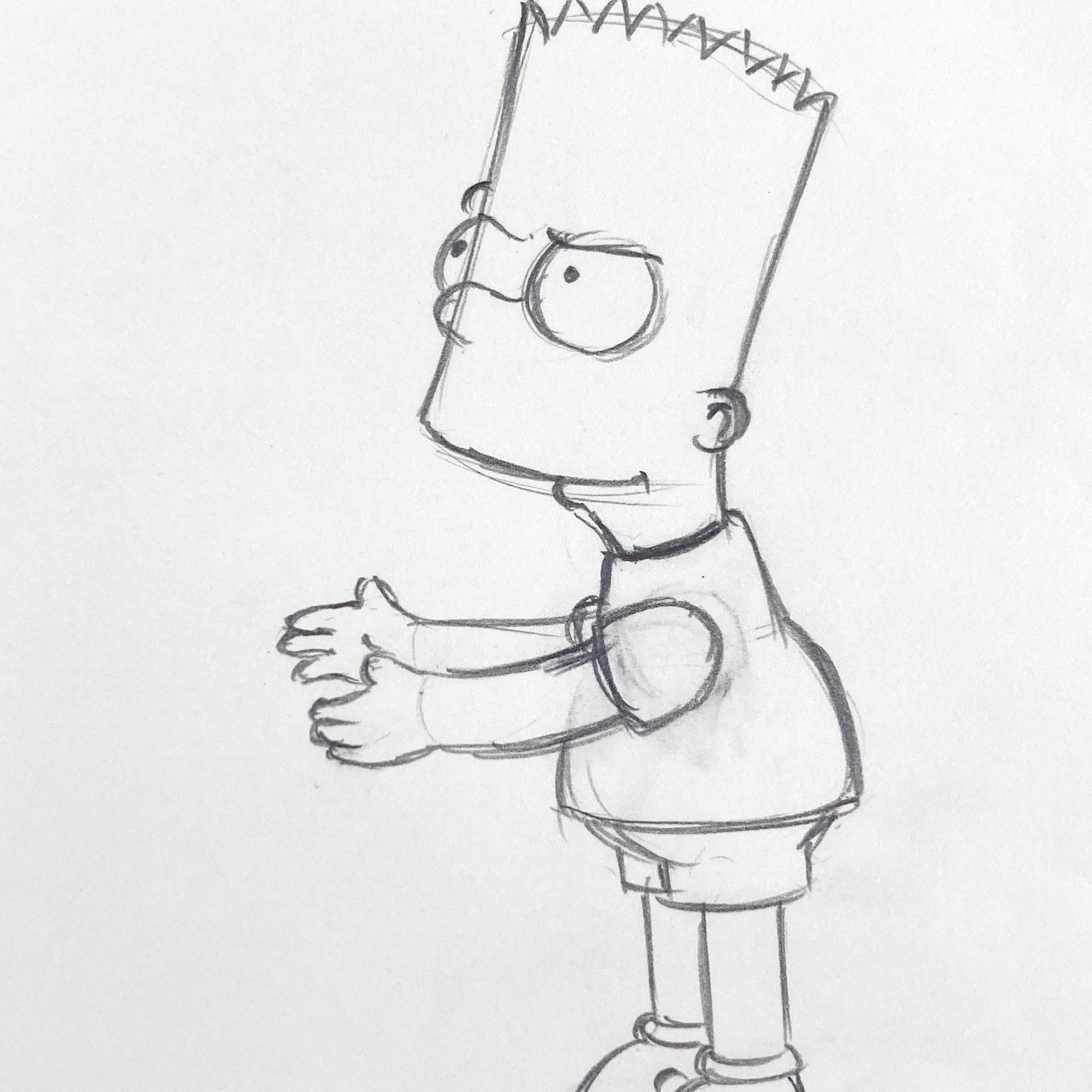 The SIMPSONS : Original Production Used Animation Drawing of Bart Simpson. For sale on FLIP Gallery