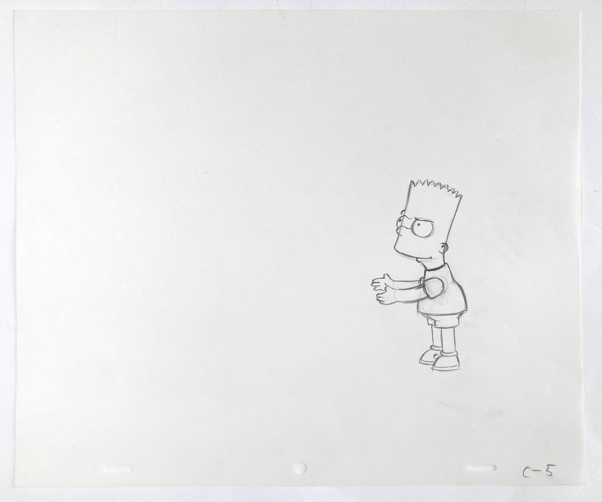The SIMPSONS : Original Production Used Animation Drawing of Bart Simpson. For sale on FLIP Gallery