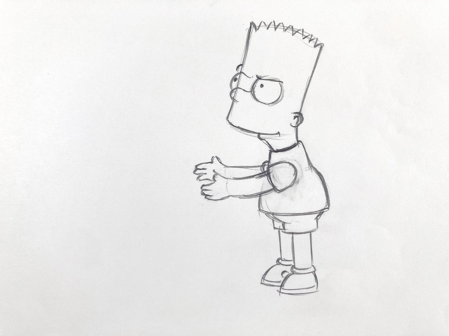 The SIMPSONS : Original Production Used Animation Drawing of Bart Simpson. For sale on FLIP Gallery