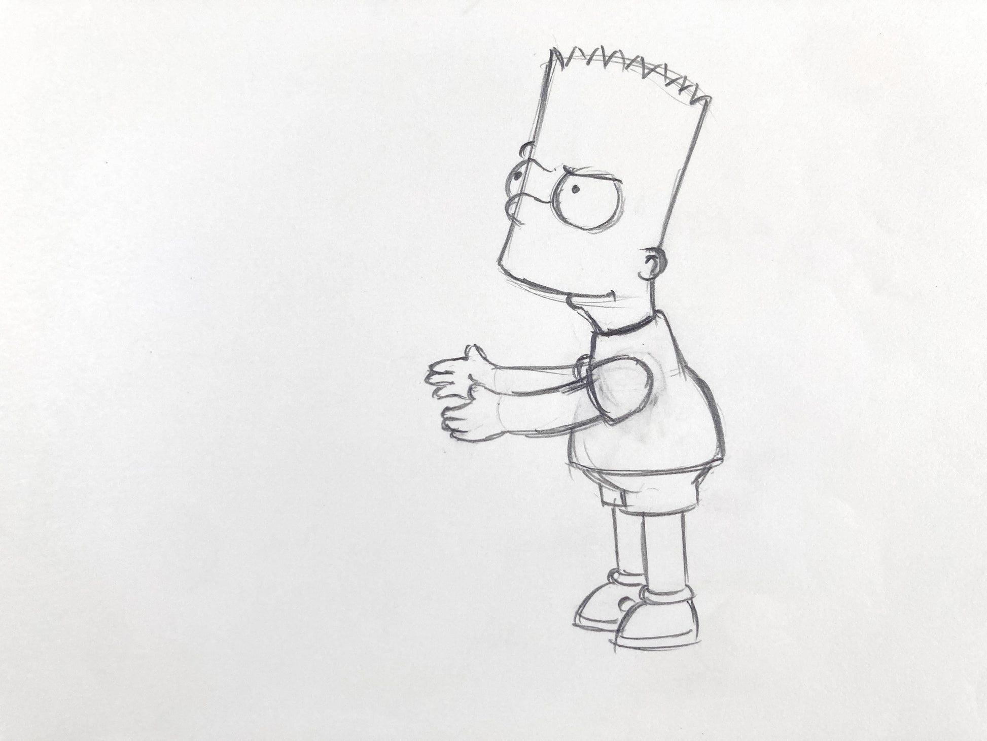 The SIMPSONS : Original Production Used Animation Drawing of Bart Simpson. For sale on FLIP Gallery