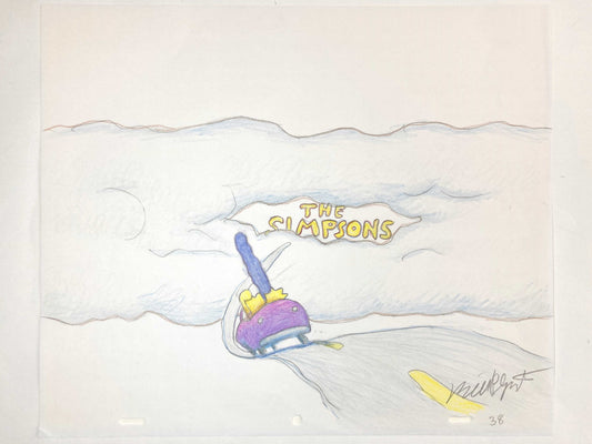 LES SIMPSONS : Bill Plympton - Dessin Original d'Animation Signé (2019)