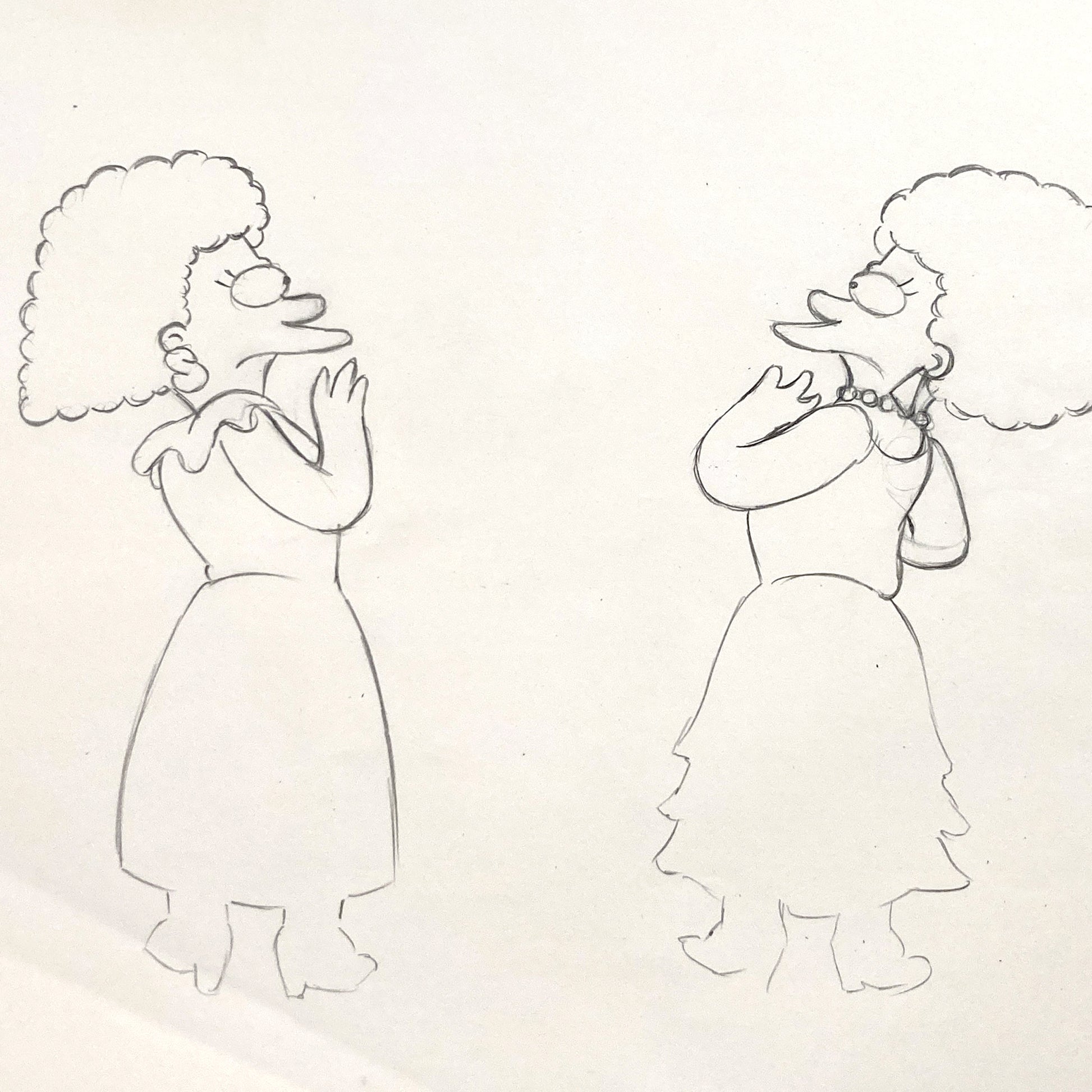The SIMPSONS Original Animation Drawing of Patty et Selma Bouvier. For sale on FLIP Gallery