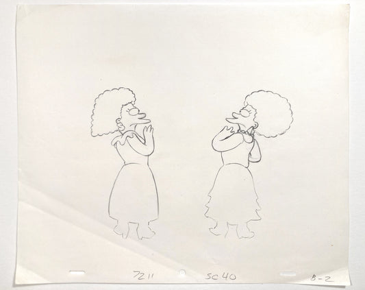 The SIMPSONS Original Animation Drawing of Patty et Selma Bouvier. For sale on FLIP Gallery
