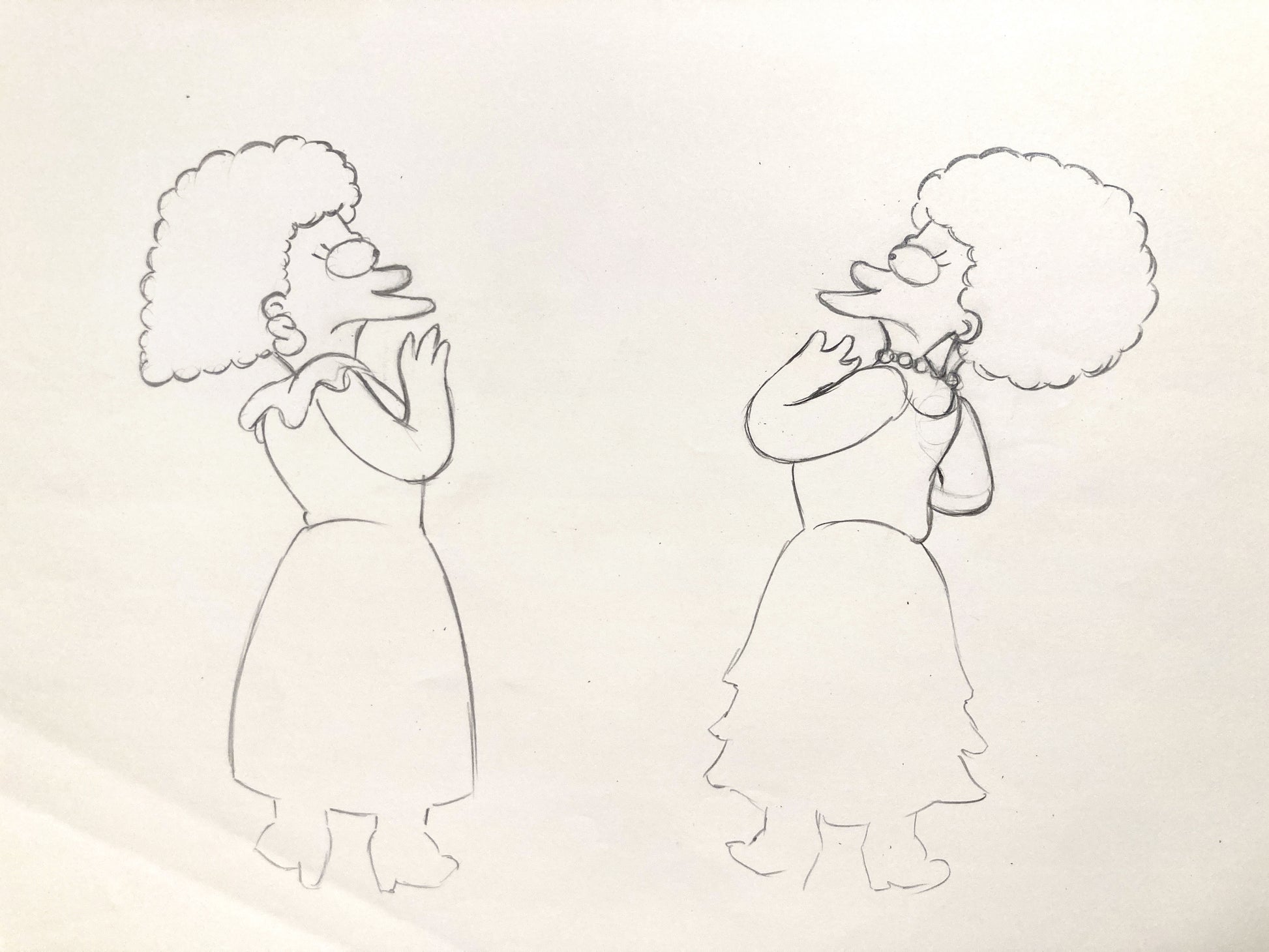 The SIMPSONS Original Animation Drawing of Patty et Selma Bouvier. For sale on FLIP Gallery