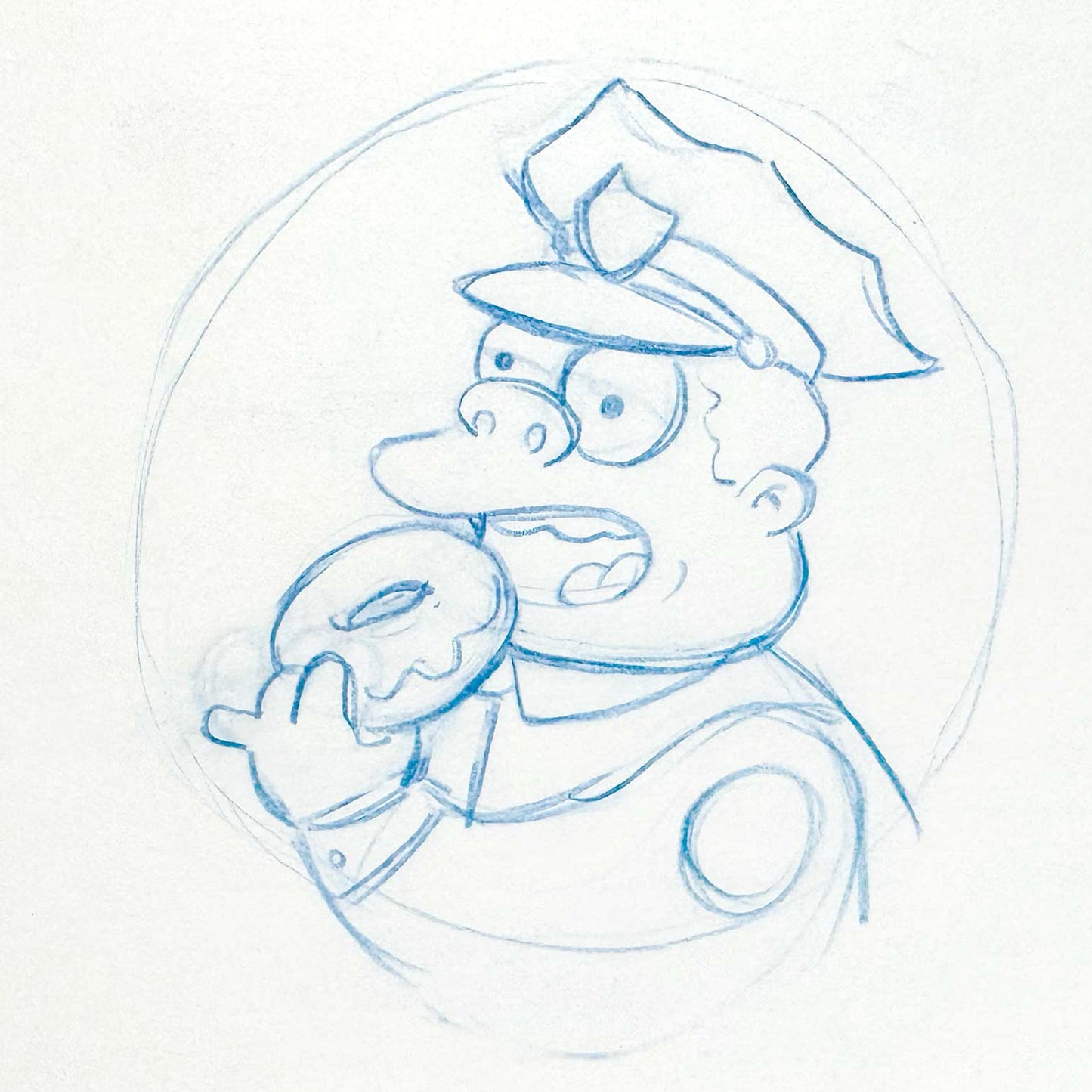 The Simpsons : Original Licensing Division Artwork of Chief Wiggum (Fox, 1997). For sale on FLIP Gallery