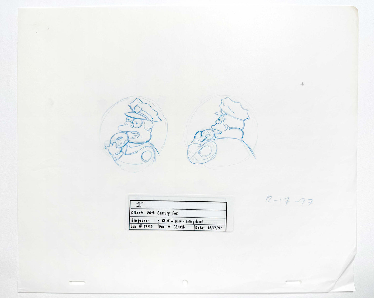 The Simpsons : Original Licensing Division Artwork of Chief Wiggum (Fox, 1997). For sale on FLIP Gallery