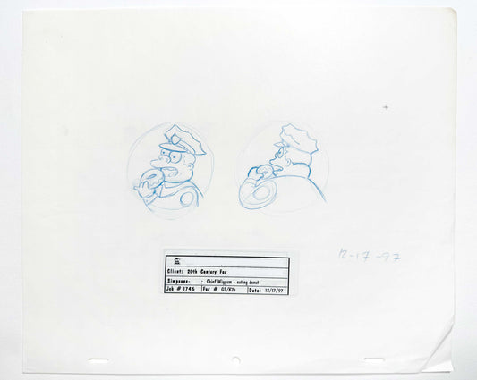 The Simpsons : Original Licensing Division Artwork of Chief Wiggum (Fox, 1997). For sale on FLIP Gallery