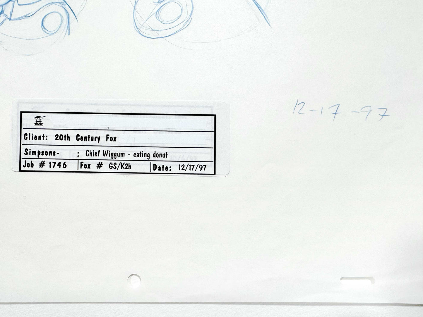 The Simpsons : Original Licensing Division Artwork of Chief Wiggum (Fox, 1997). For sale on FLIP Gallery