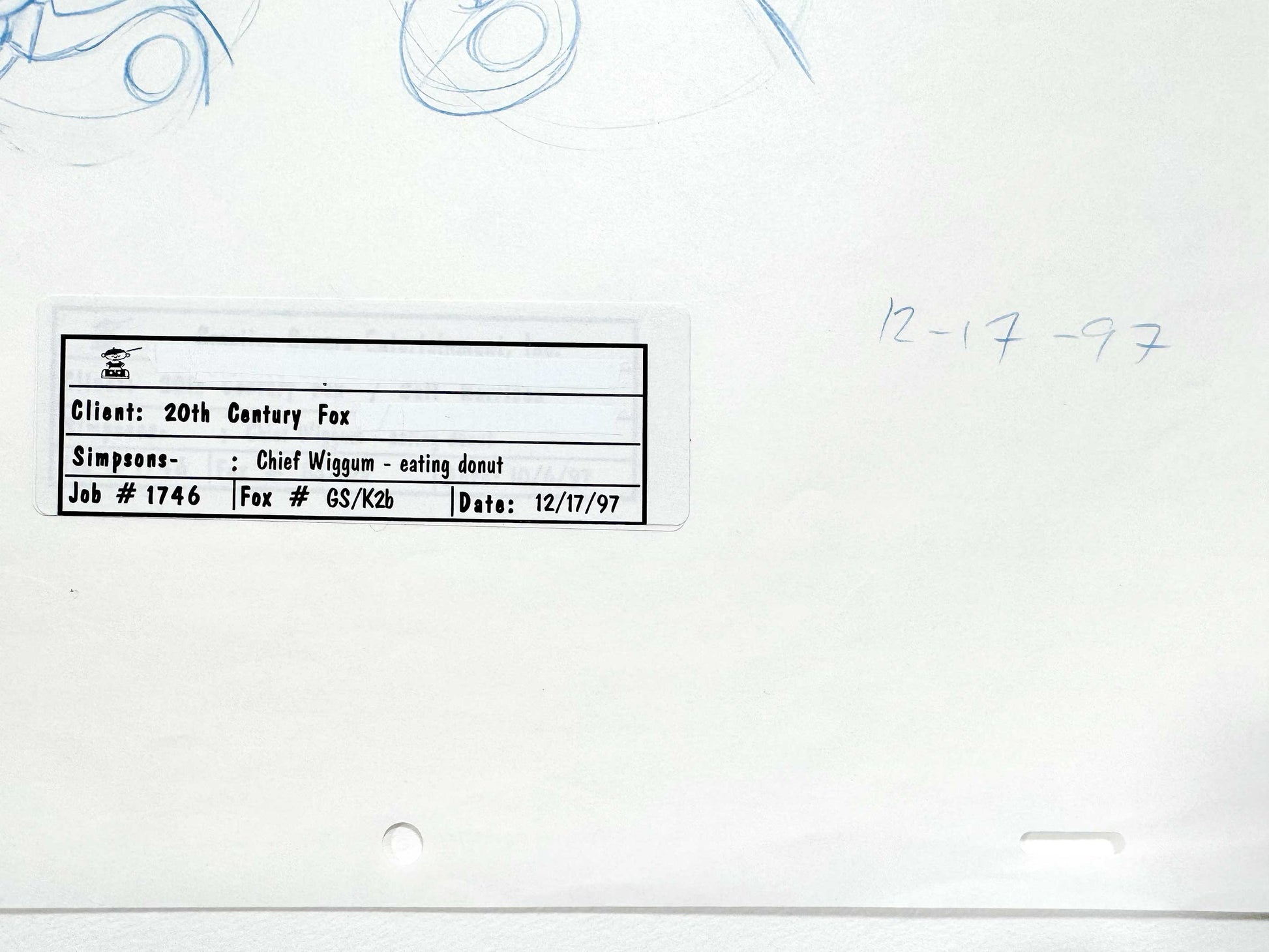 The Simpsons : Original Licensing Division Artwork of Chief Wiggum (Fox, 1997). For sale on FLIP Gallery