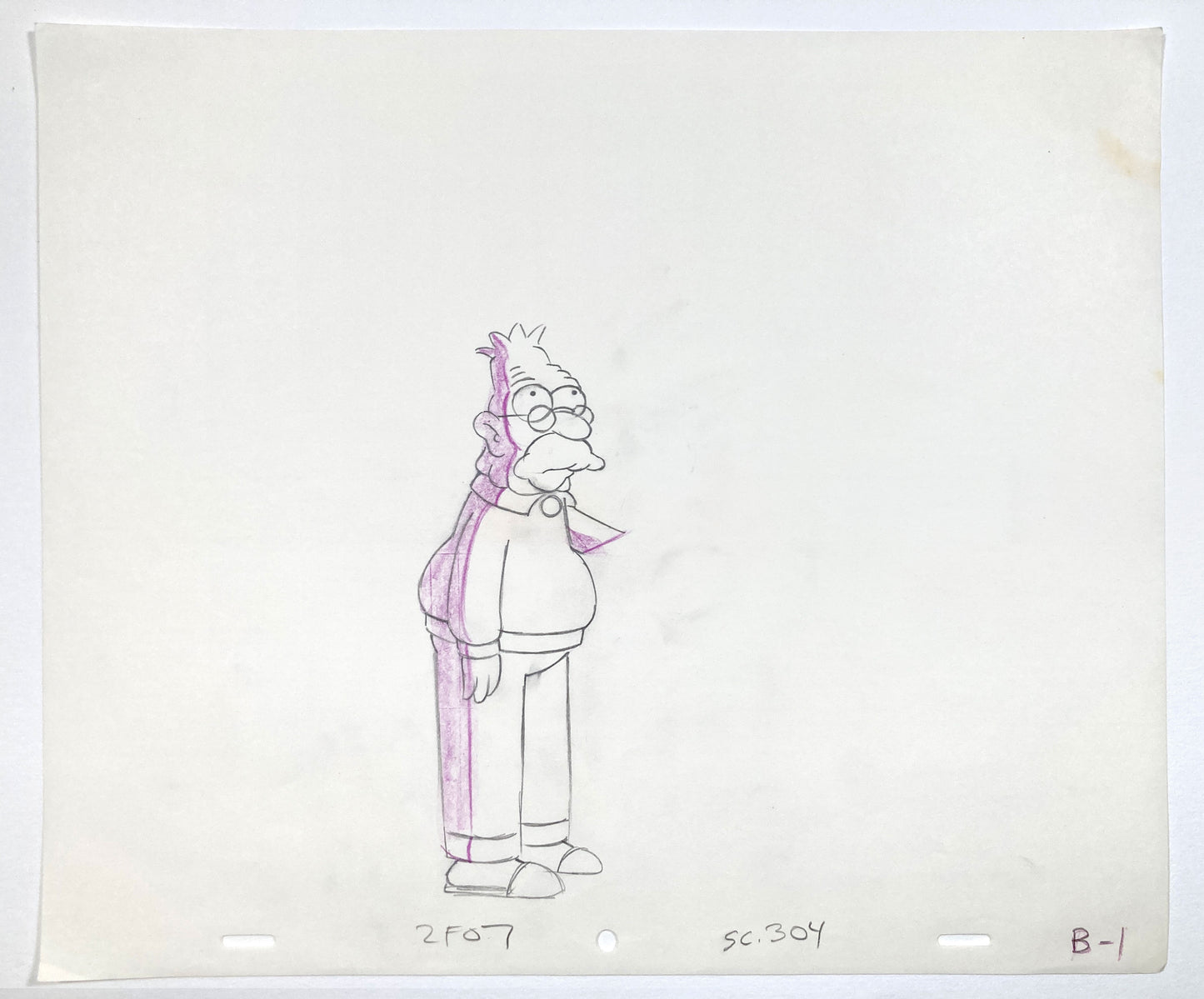 The SIMPSONS : Original Production Used Animation Drawing of Grandpa Simpson. For sale on FLIP Gallery