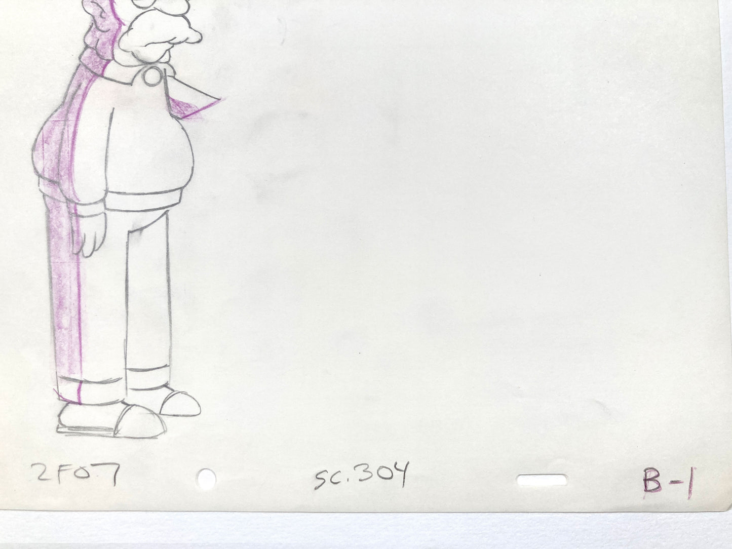 The SIMPSONS : Original Production Used Animation Drawing of Grandpa Simpson. For sale on FLIP Gallery
