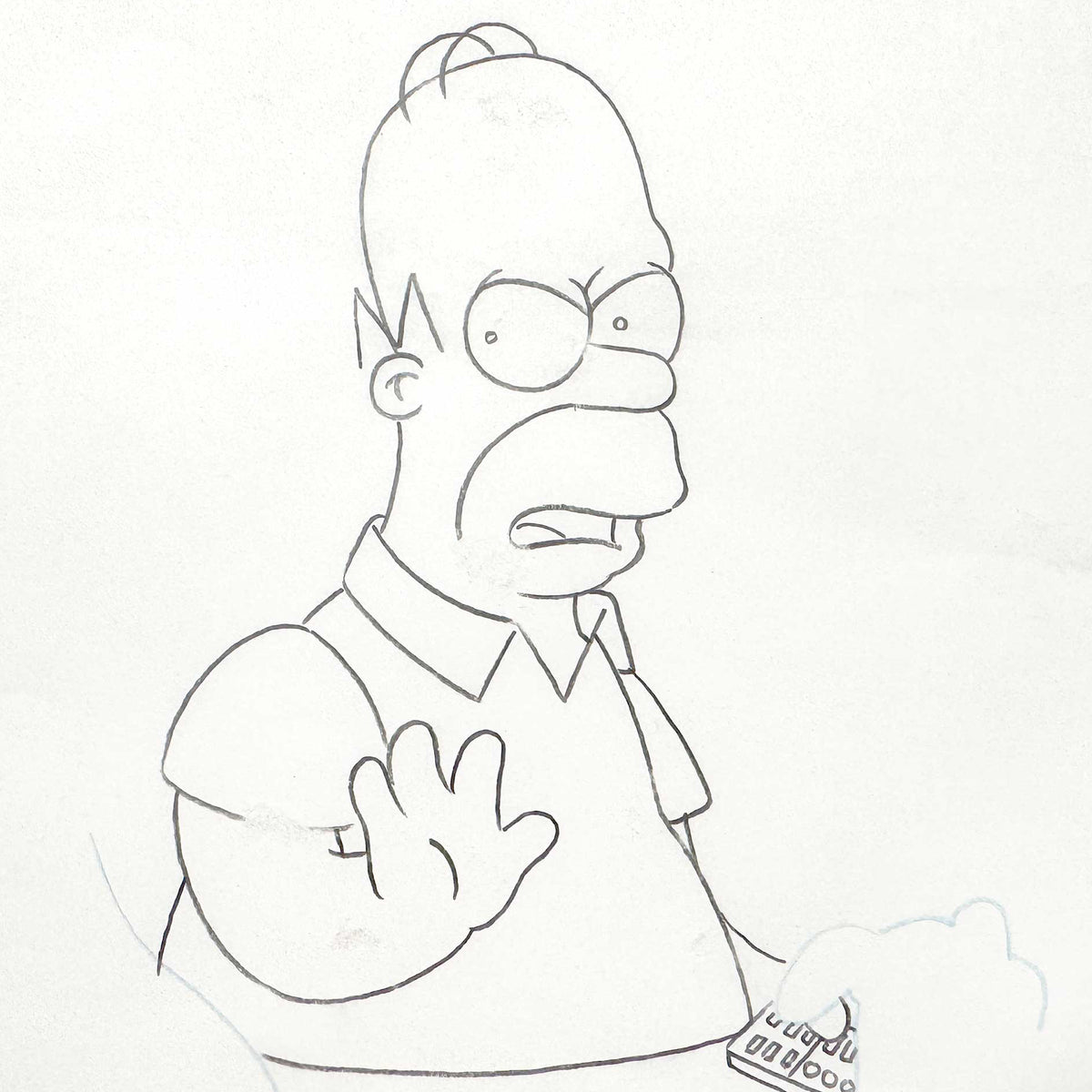 The SIMPSONS Original Animation Production Art Drawing of Homer Simpson. For sale on FLIP Gallery