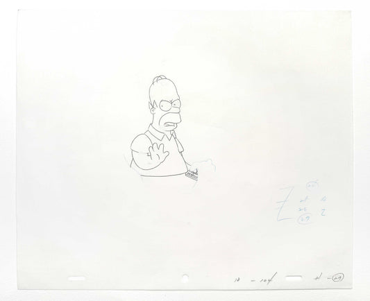 The SIMPSONS Original Animation Production Art Drawing of Homer Simpson. For sale on FLIP Gallery
