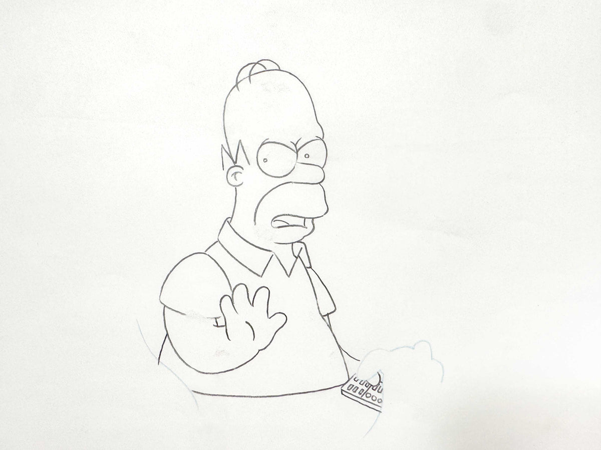The SIMPSONS Original Animation Production Art Drawing of Homer Simpson. For sale on FLIP Gallery