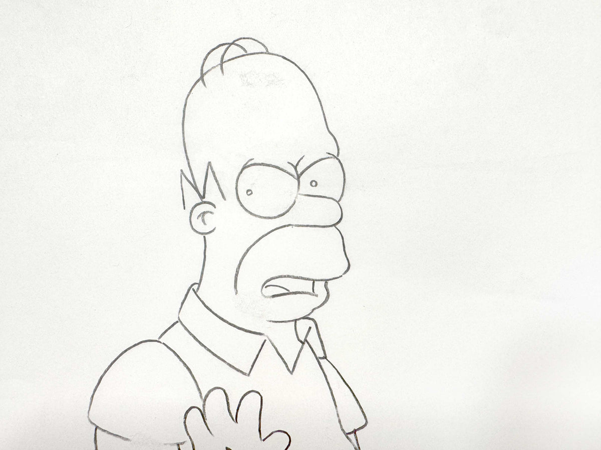 The SIMPSONS Original Animation Production Art Drawing of Homer Simpson. For sale on FLIP Gallery