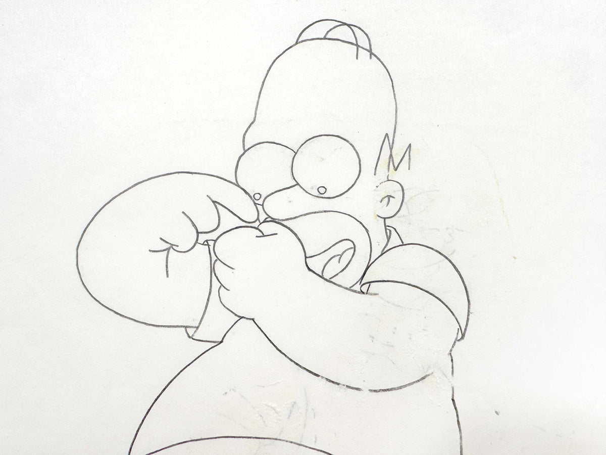 The SIMPSONS Original Animation Art Drawing of Homer Simpson. For sale on FLIP Gallery