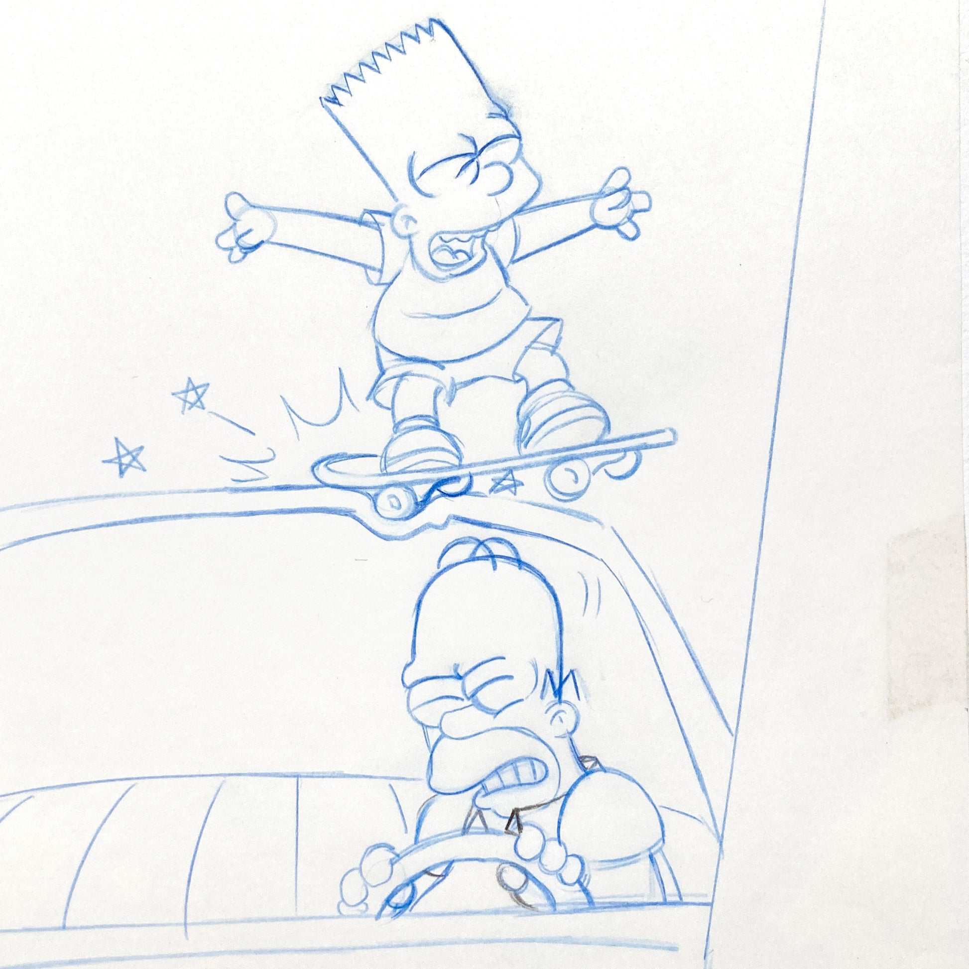 The Simpsons : Licensing Division Artwork of Homer and Bart Simpson (Fox, 1998). For sale on FLIP Gallery