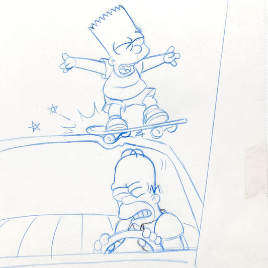 The Simpsons : Licensing Division Artwork of Homer and Bart Simpson (Fox, 1998). For sale on FLIP Gallery