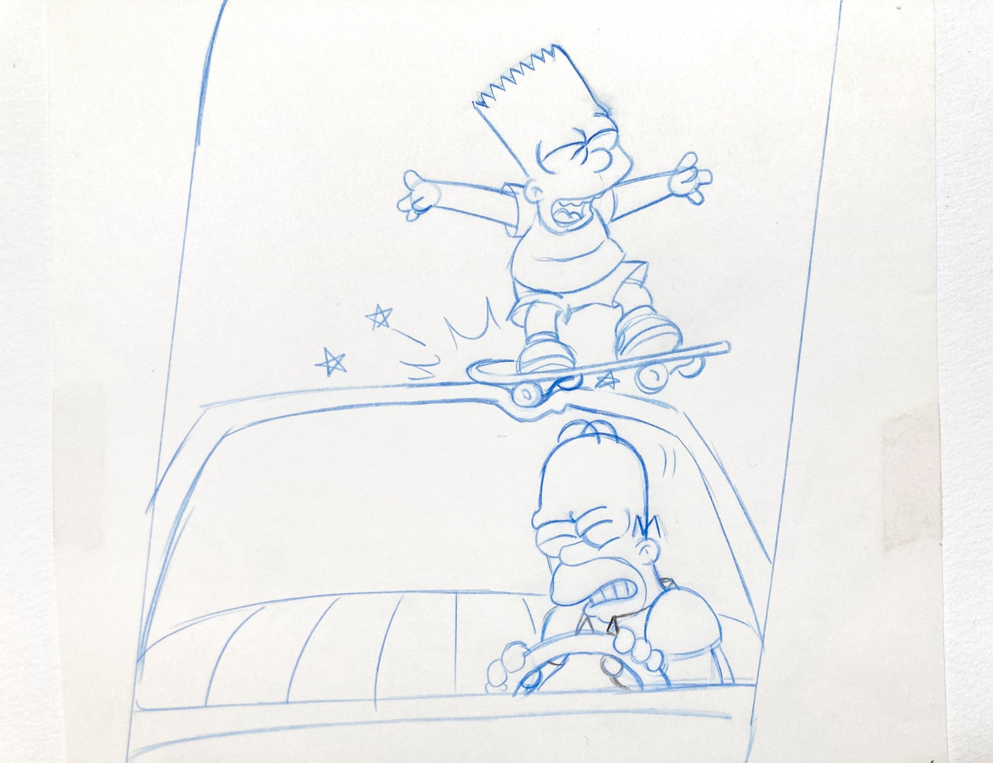 The Simpsons : Licensing Division Artwork of Homer and Bart Simpson (Fox, 1998). For sale on FLIP Gallery