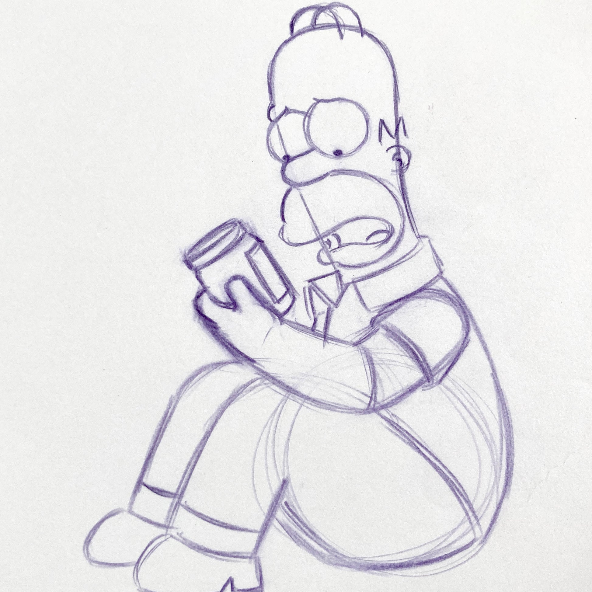 The SIMPSONS Original Animation Drawing of Homer Simpson (Matt Groening)