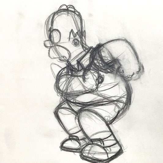 The SIMPSONS : Original Animation Production Drawing of Homer Simpson (1994). For sale on FLIP Gallery