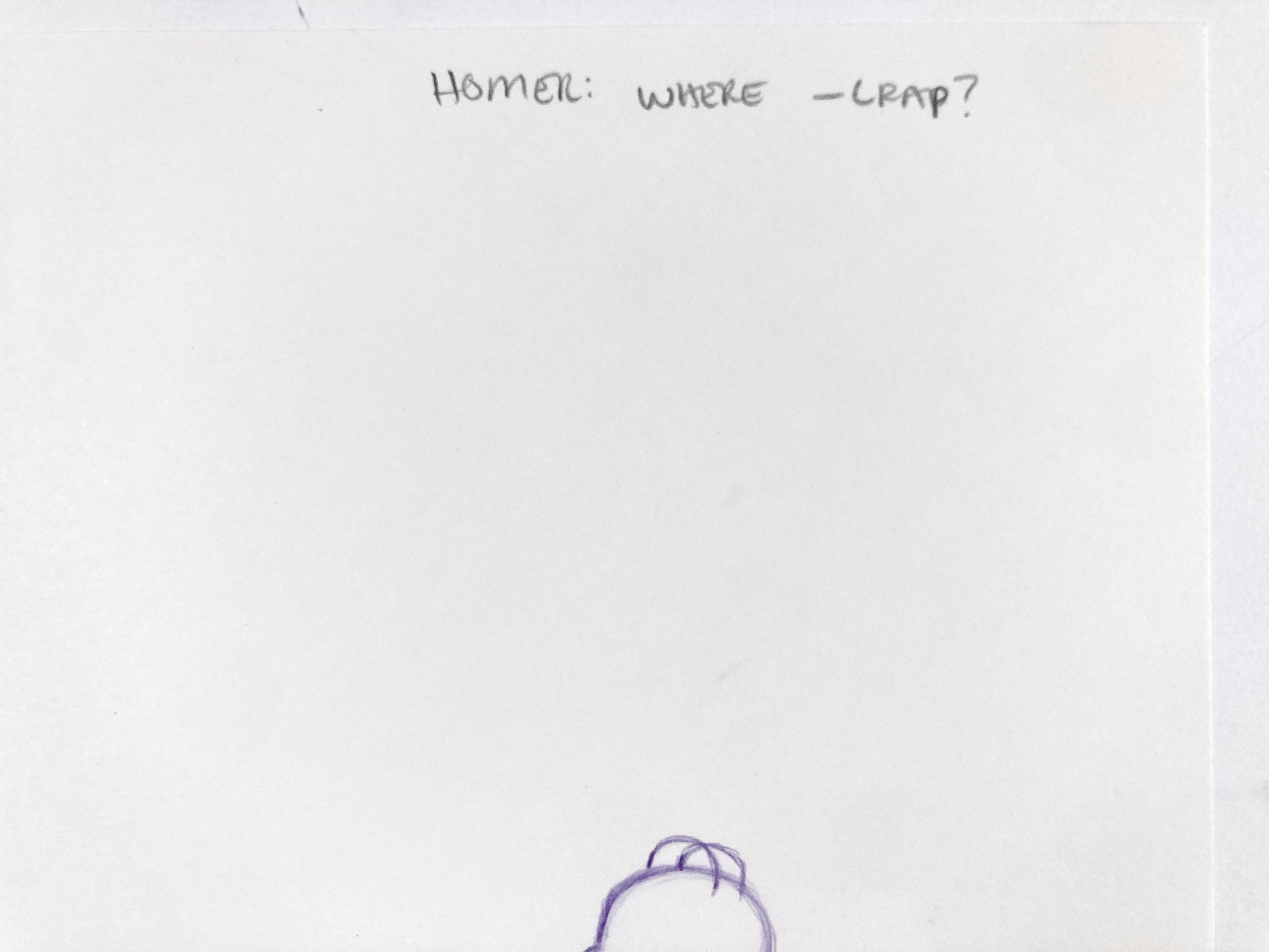The SIMPSONS : Original Production Used Animation Rough Artwork Drawing of Homer Simpson. For sale on FLIP Gallery
