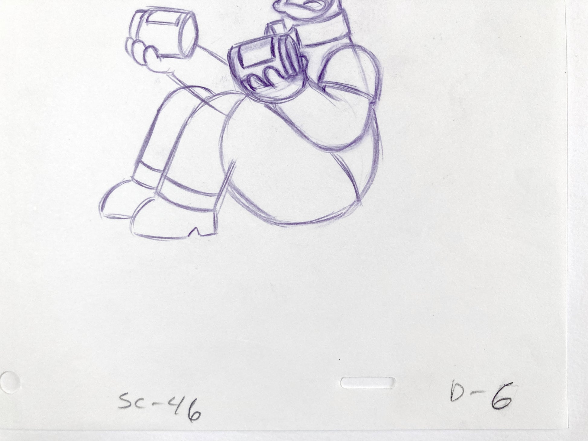 The SIMPSONS : Original Production Used Animation Rough Artwork Drawing of Homer Simpson. For sale on FLIP Gallery