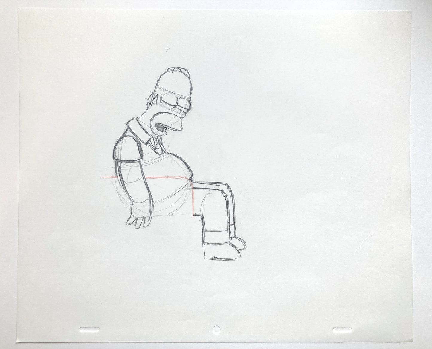 The SIMPSONS : Original Production Used Animation Artwork Drawing of Homer Simpson. For sale on FLIP Gallery