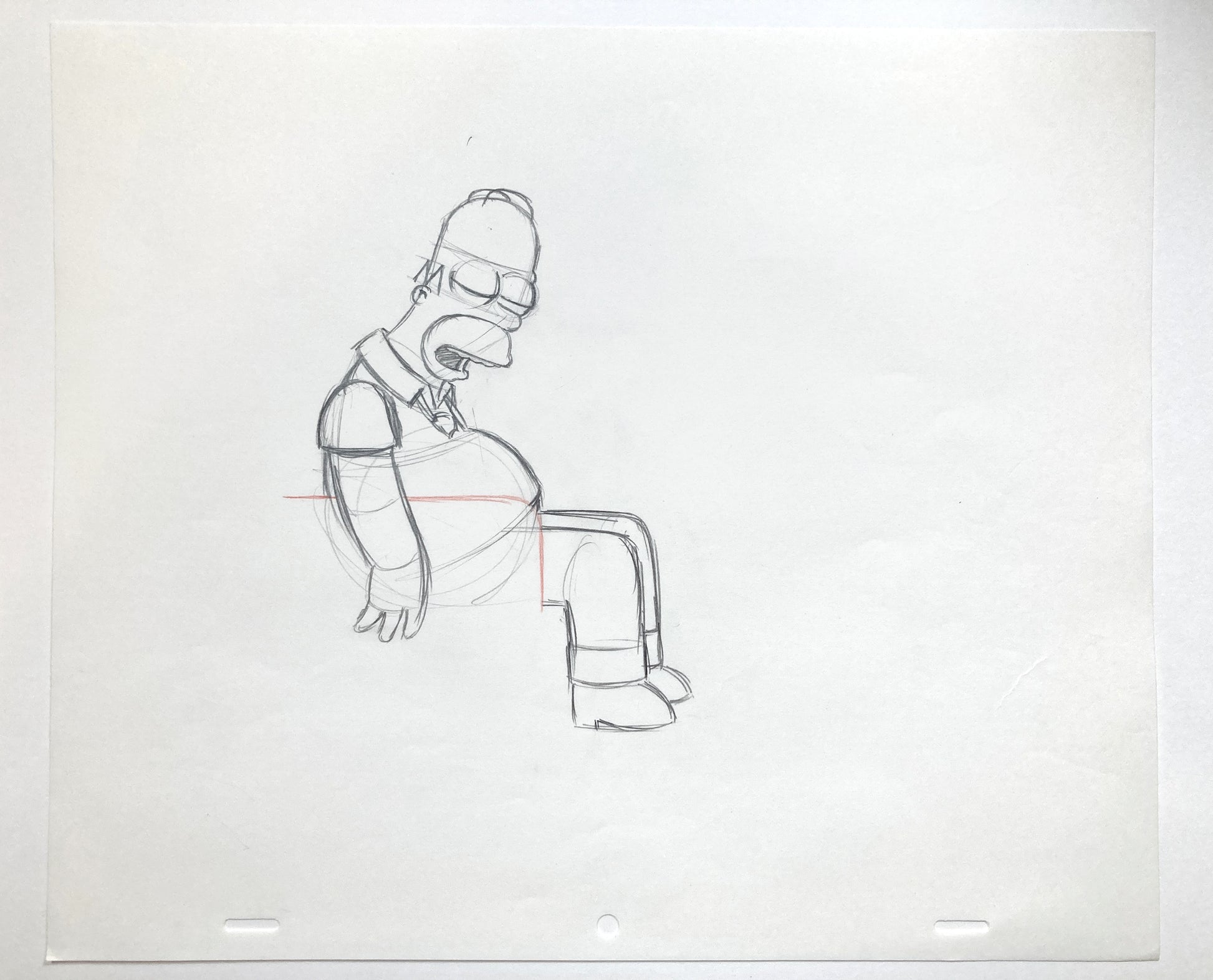 The SIMPSONS : Original Production Used Animation Artwork Drawing of Homer Simpson. For sale on FLIP Gallery