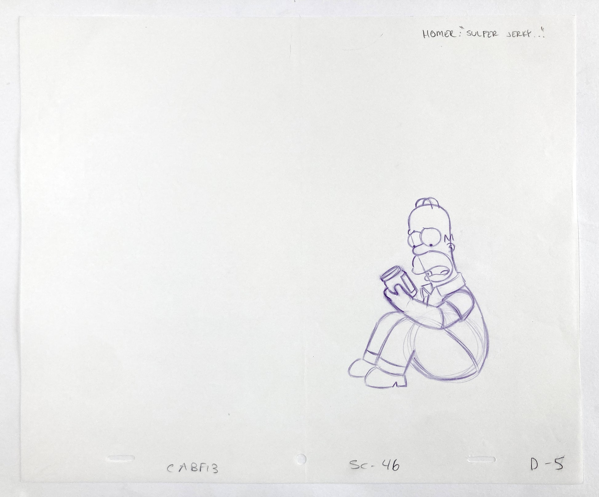 The SIMPSONS Original Animation Drawing of Homer Simpson (Matt Groening)