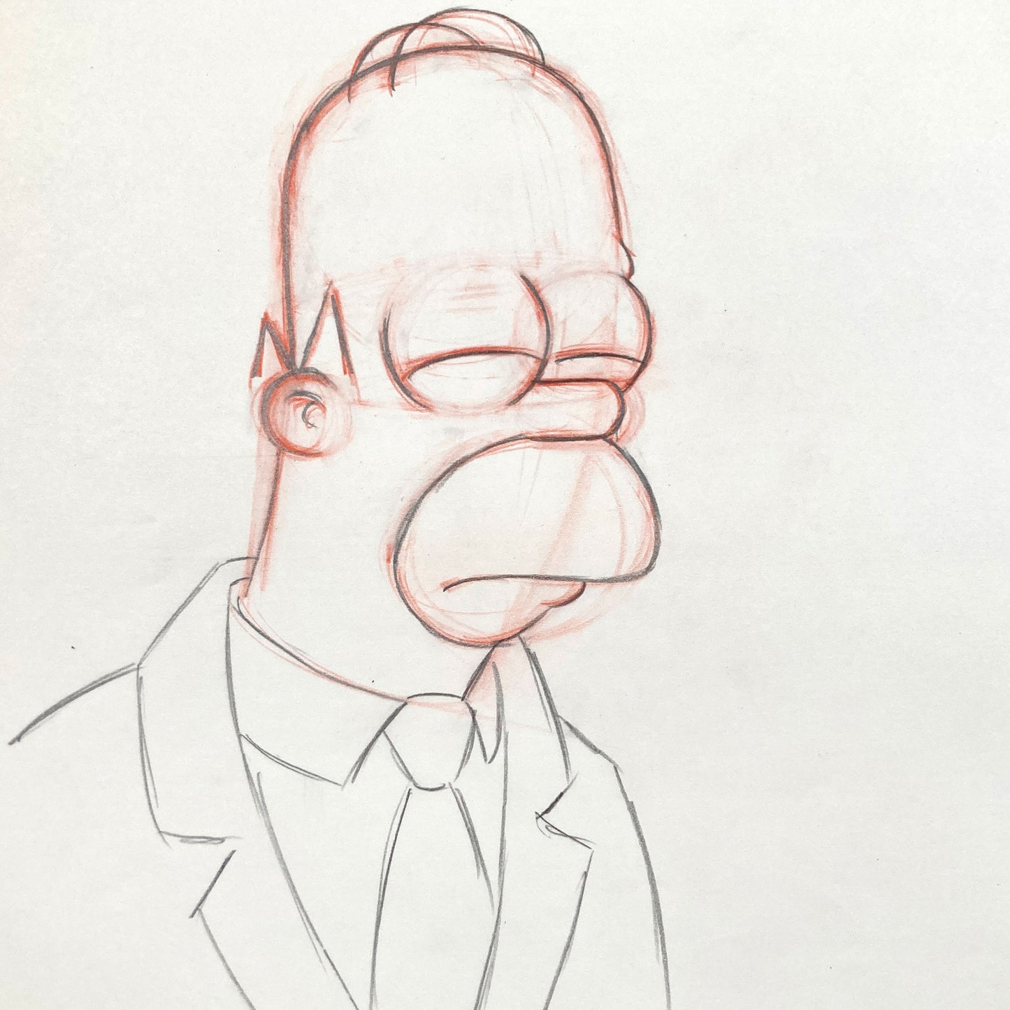 The SIMPSONS : Original Production Used Animation Drawing of Homer Simpson. For sale on FLIP Gallery