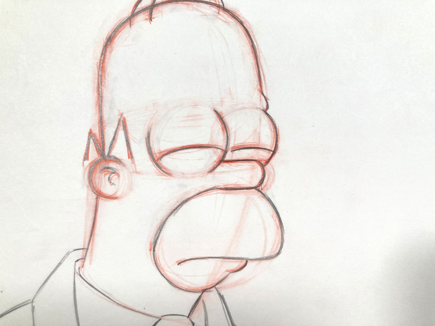 The SIMPSONS : Original Production Used Animation Drawing of Homer Simpson. For sale on FLIP Gallery