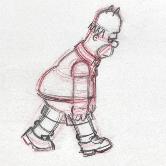 The SIMPSONS : Original Animation Drawing of Homer Simpson. For sale on FLIP Gallery