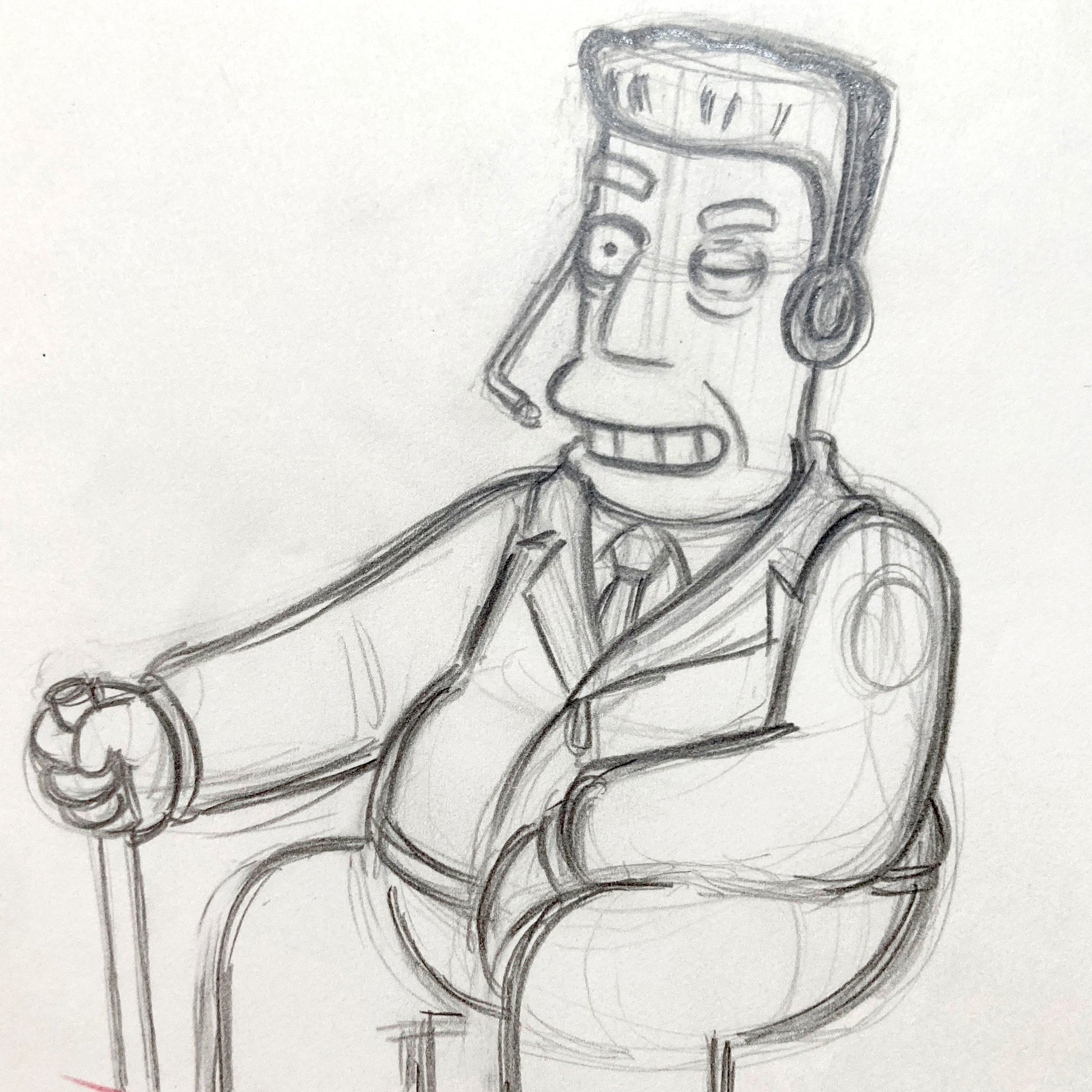The SIMPSONS : Original Animation Drawing of Kent Brockman. For sale on FLIP Gallery