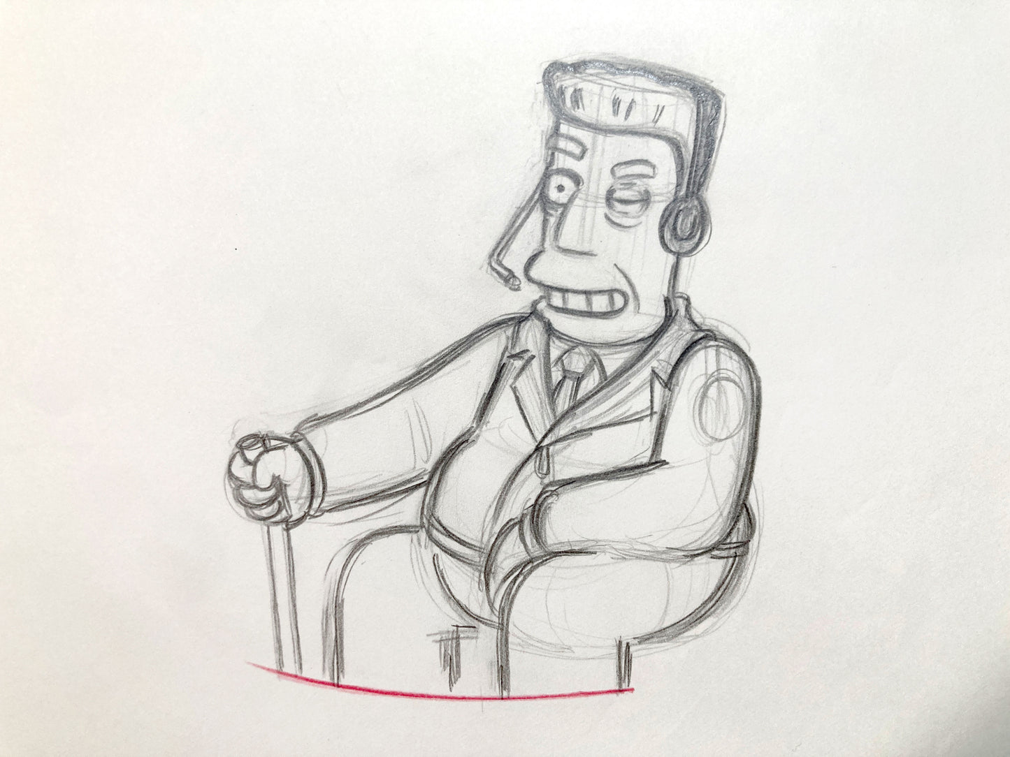 The SIMPSONS : Original Animation Drawing of Kent Brockman. For sale on FLIP Gallery