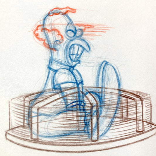 Original Animation Art Drawing of Krusty from The Simpsons
