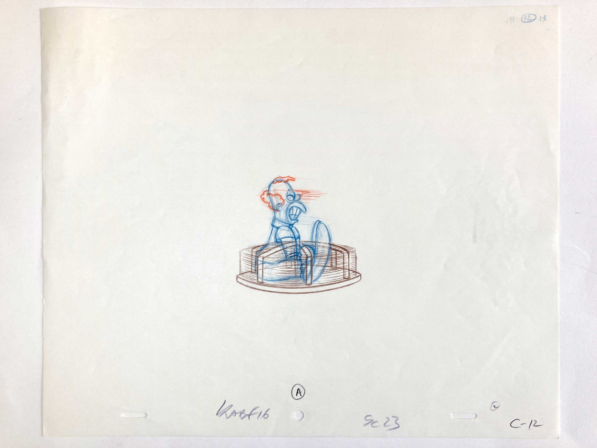 The Simpsons "Treehouse of Horror XIX" Original Production Used Animation Drawing - Krusty the Clown. For sale on FLIP Gallery